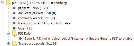 warning generic PSI not enabled